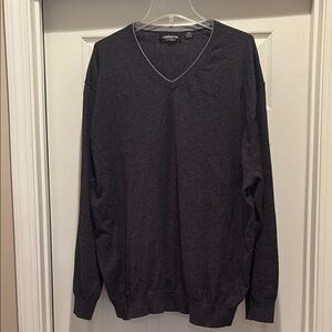 Claiborne Charcoal V-Neck Men's Sweater